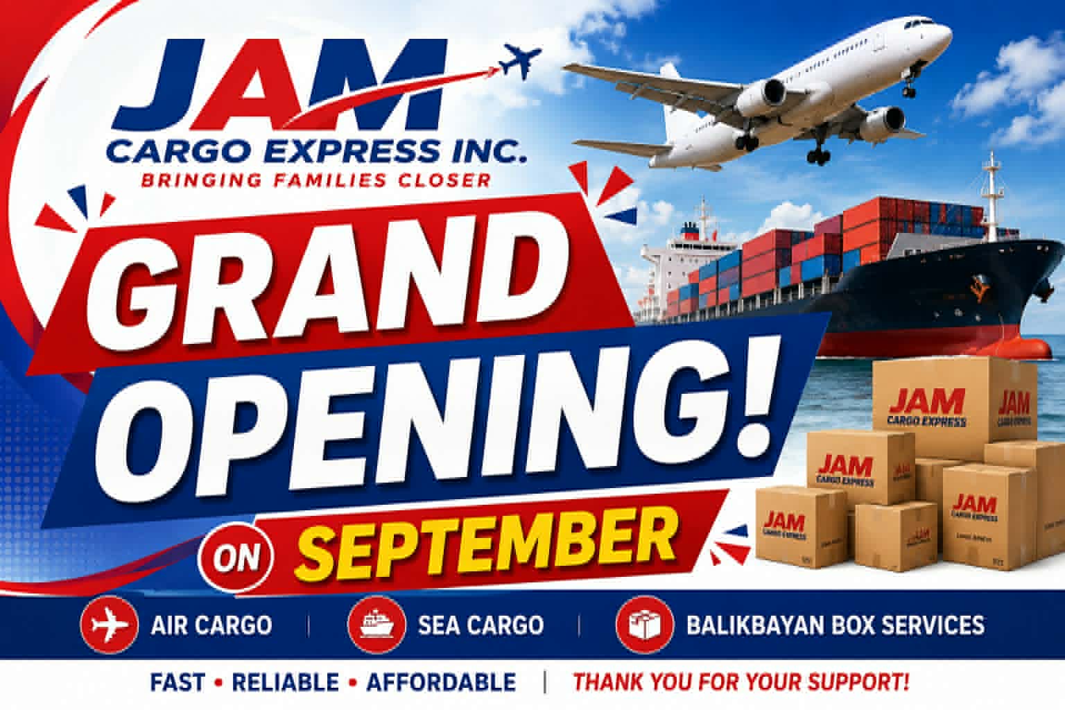 Welcome to JAM Cargo Express Inc.